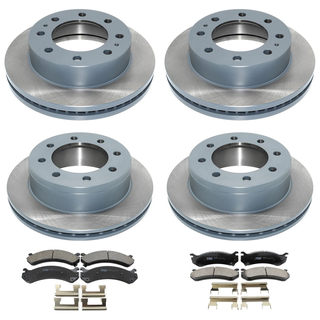 Set of 2 DuraGo Disc Brake Rotors & TRW Ceramic Pads for Sierra 2500 HD (2007–2019)