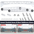 Silver Billet Rear Lower Control Arm + Subframe Brace for Honda Civic EK (1996–2000)