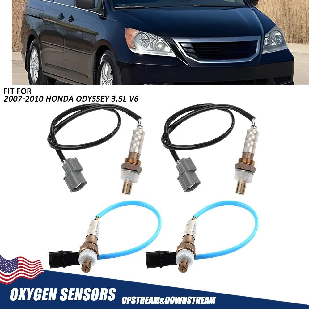 Set of 4 Oxygen Sensors for Honda Odyssey (2007–2010) Upper + Lower