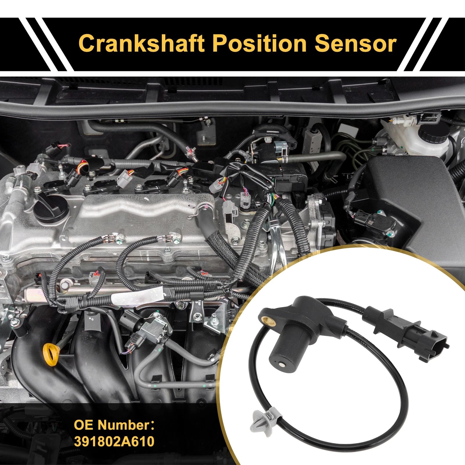 1 Pc Crankshaft Position Sensor No.391802A610 for KIA Optima K5 (2016)