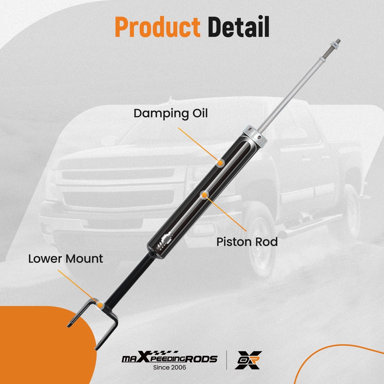 Set of 2 Rear Shock Absorbers for Dodge Dart (2013–2016) 5827
