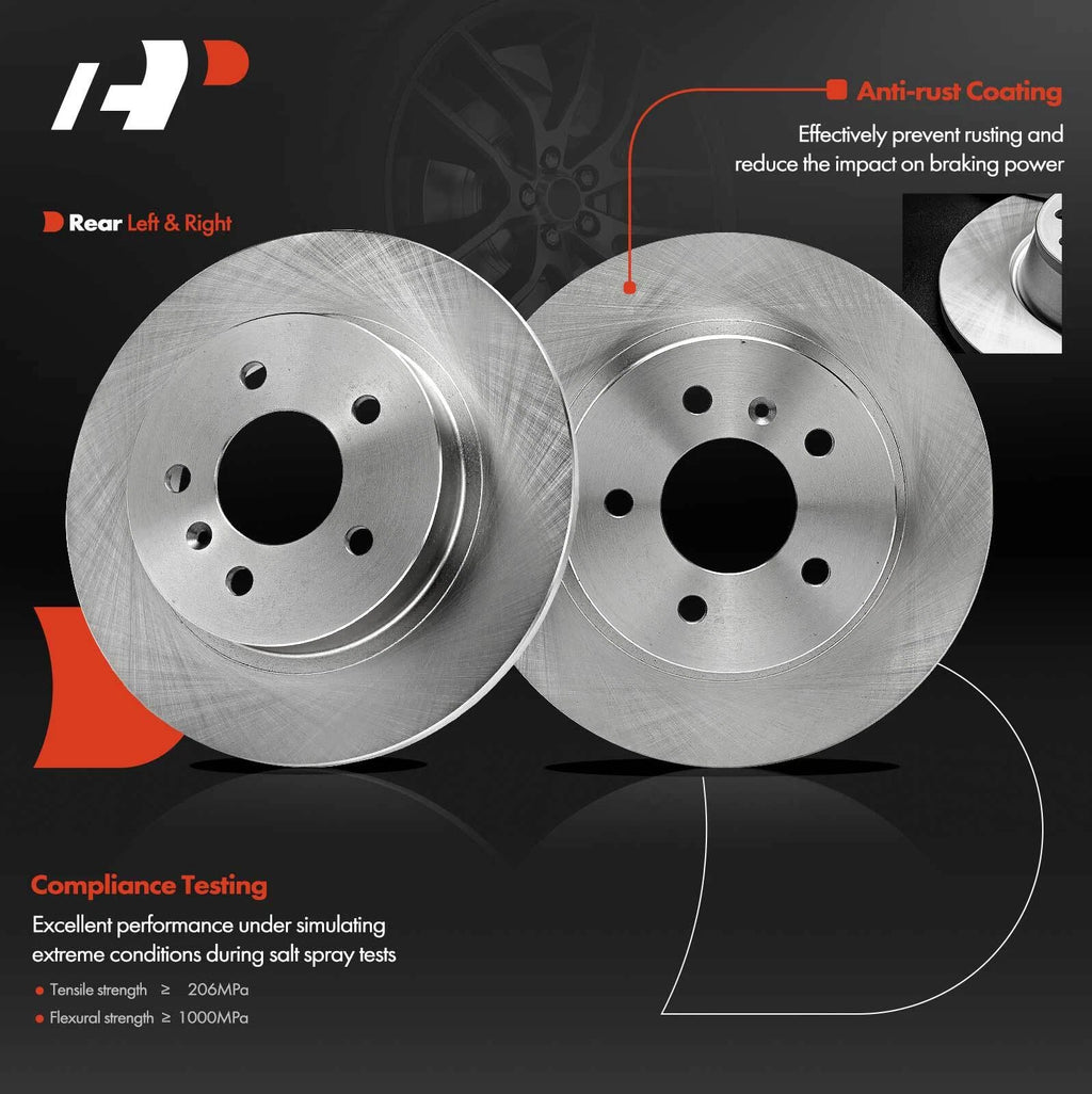 Rear Disc Brake Rotors & Ceramic Pads for Buick Lucerne (2006-2011)