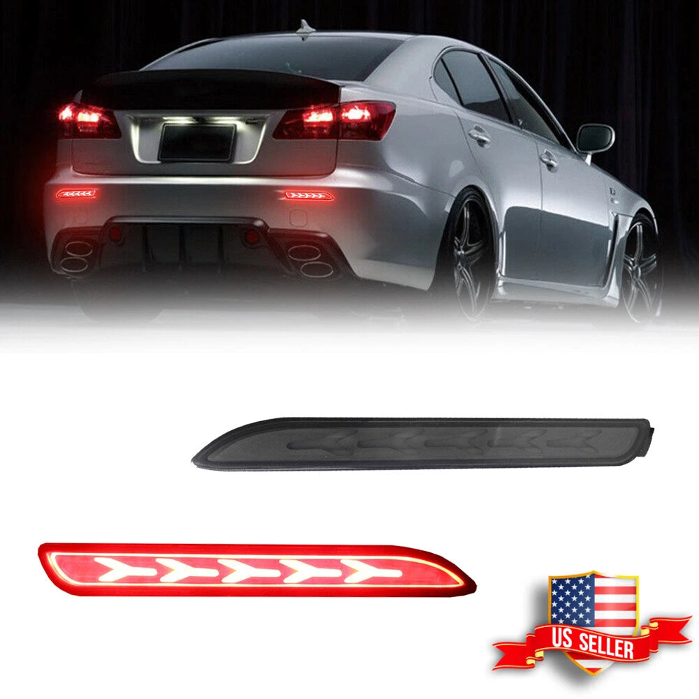 Smoked Lens LED Rear Bumper Reflector Tail Lights for Lexus Toyota (1999–2017)