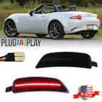 Set of 2 Smoke Red LED Rear Side Marker Lights for Mazda MX-5 Miata Fiat 124 Spider (2016–2023)
