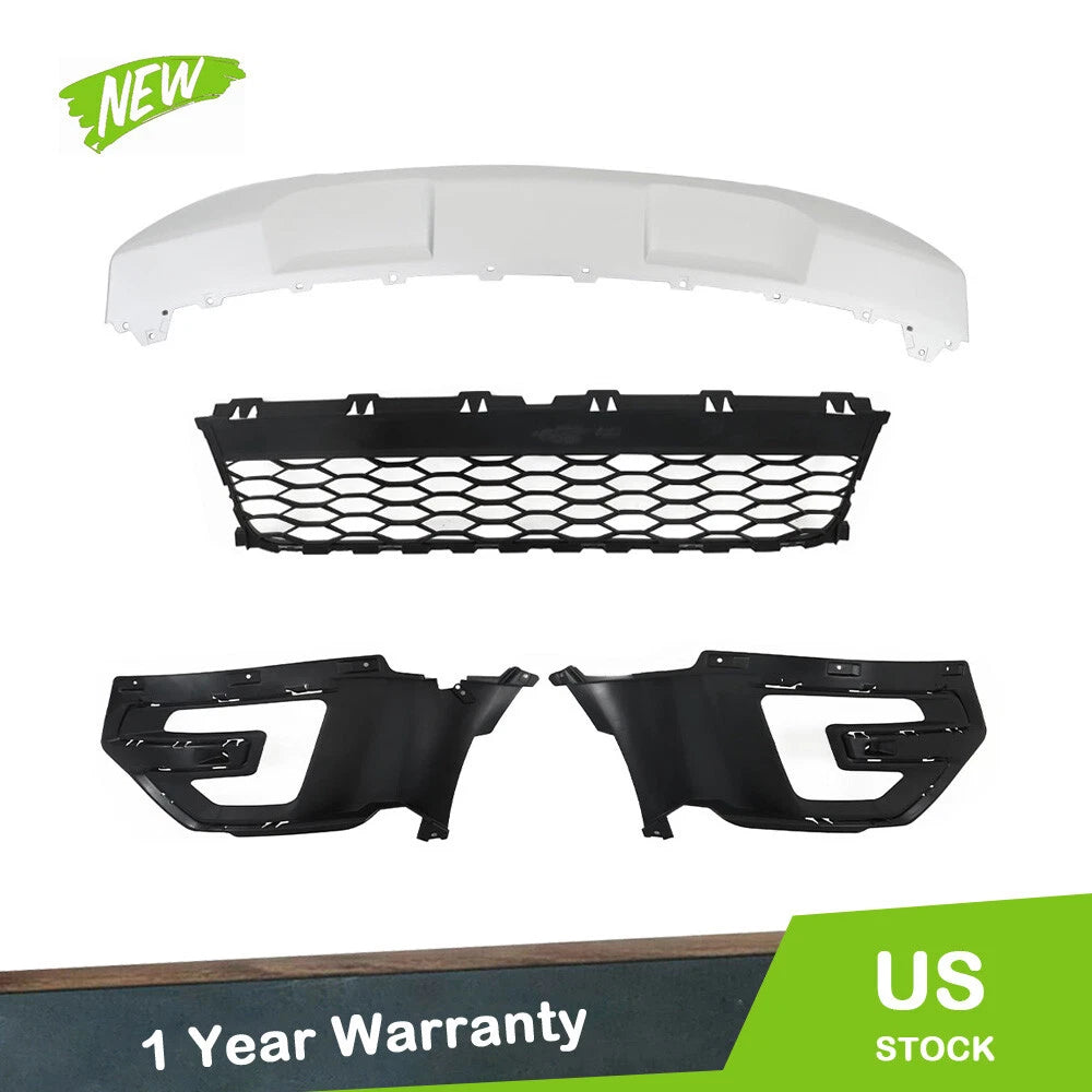 Set of 2 Front Lower Grille and Skid Plate for Ford Explorer (2016–2017)