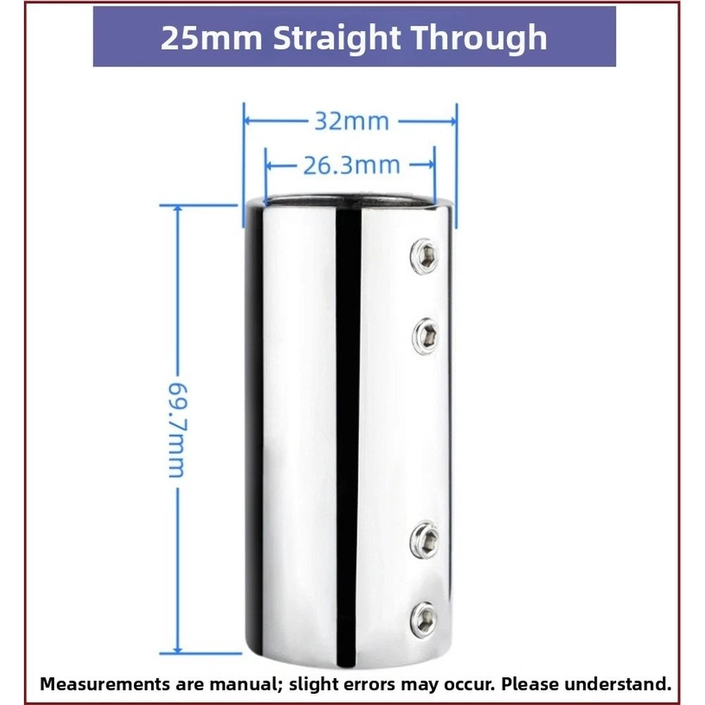 316 Stainless Steel Straight Pipe Connector for Boat Yacht (25mm, 32mm)