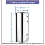 316 Stainless Steel Straight Pipe Connector for Boat Yacht (25mm, 32mm)