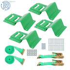 E Track Wheel Chock Tie Down Kit for Secure Cargo (Heavy Duty)