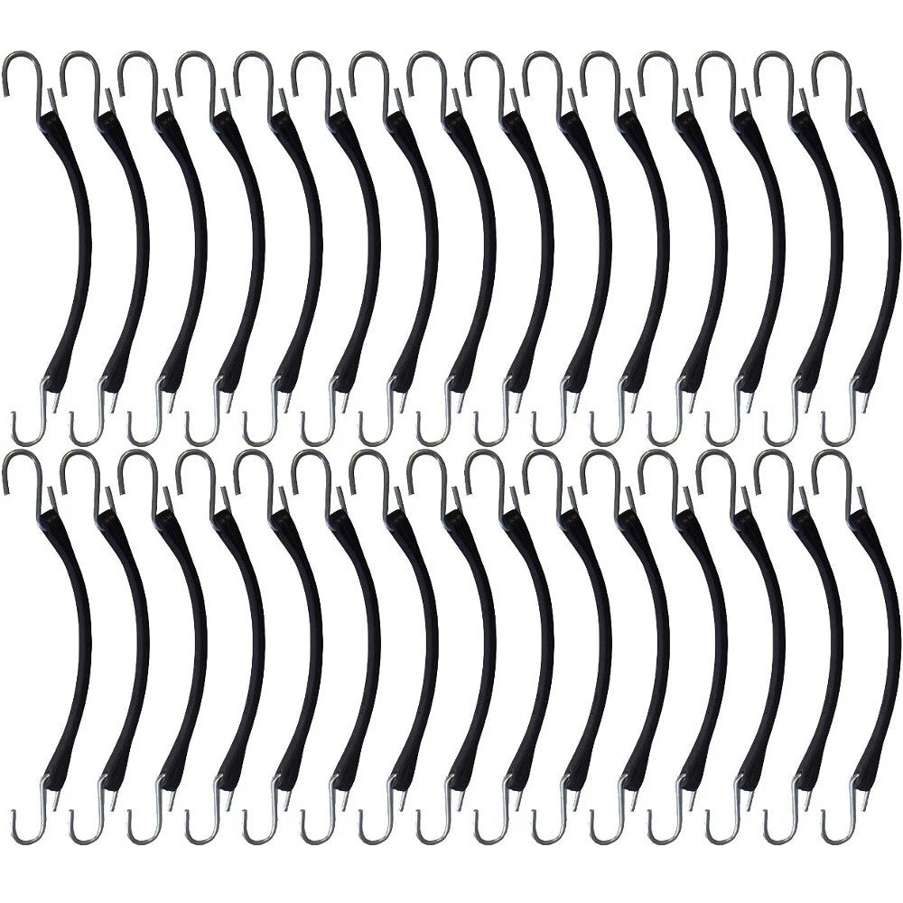 30-Pack of 9" Heavy Duty Rubber Tie-Down Straps/Bungee Cords