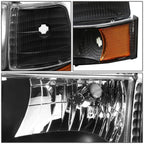 LED Headlight Set with Amber Corner & DRL Fog Light for Ford F150 (1992–1996)