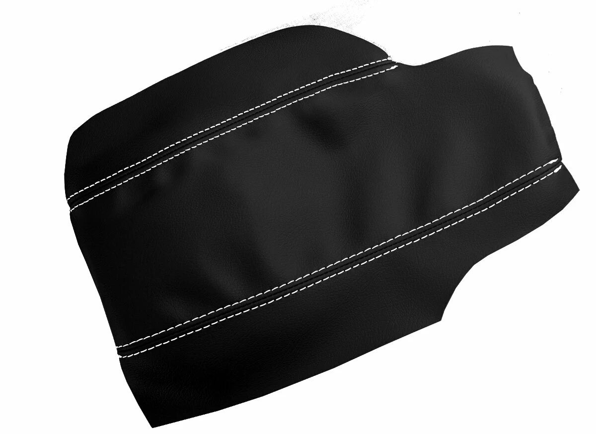 Leather Console Lid Armrest Cover for Porsche 987 Cayman (2005–2012) White Stitch