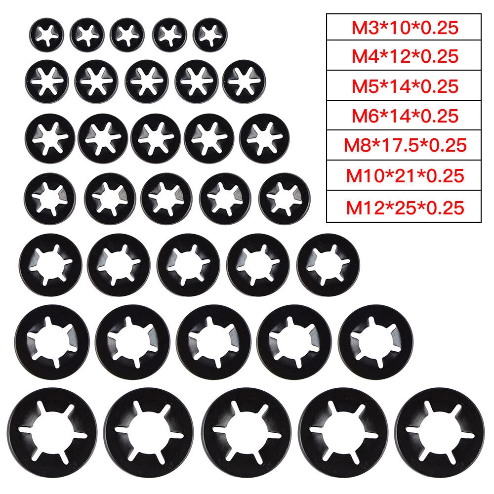 Set of 12 Flat Head Uncapped Bolt Screw Nut Washer Assortment for M3 M4 M5 M6 M8 M10 M12