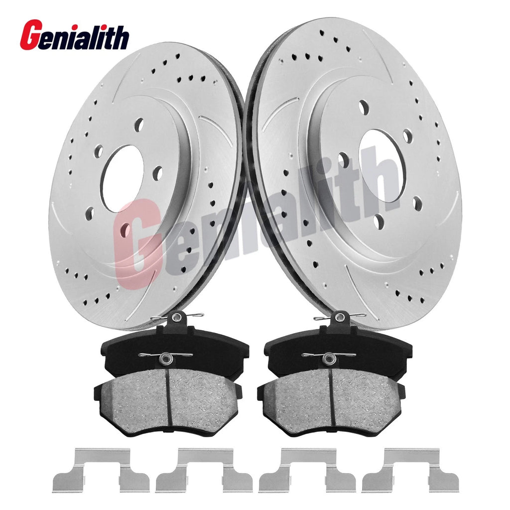 Rear Drilled Brake Rotors & Ceramic Pads for Ford Mustang (2011–2014)