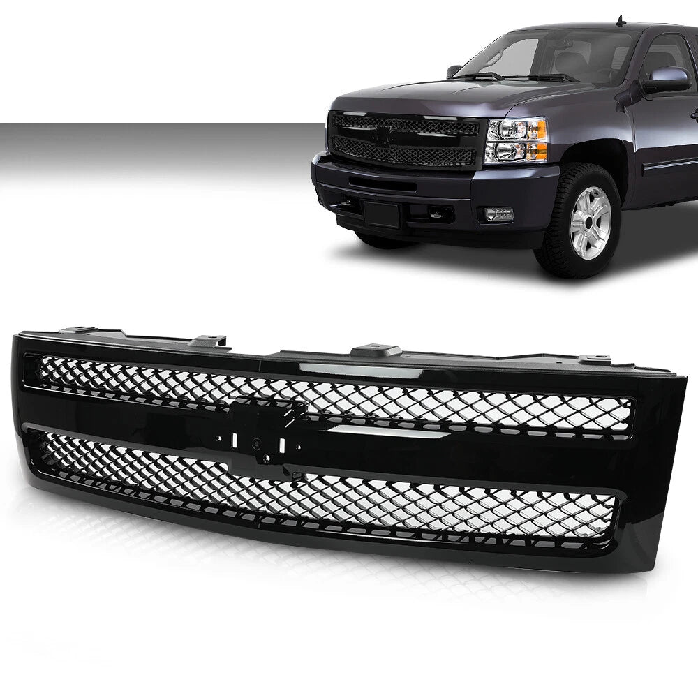 Front Bumper Mesh Grille Insert for Chevrolet Silverado 1500 (2007–2013)