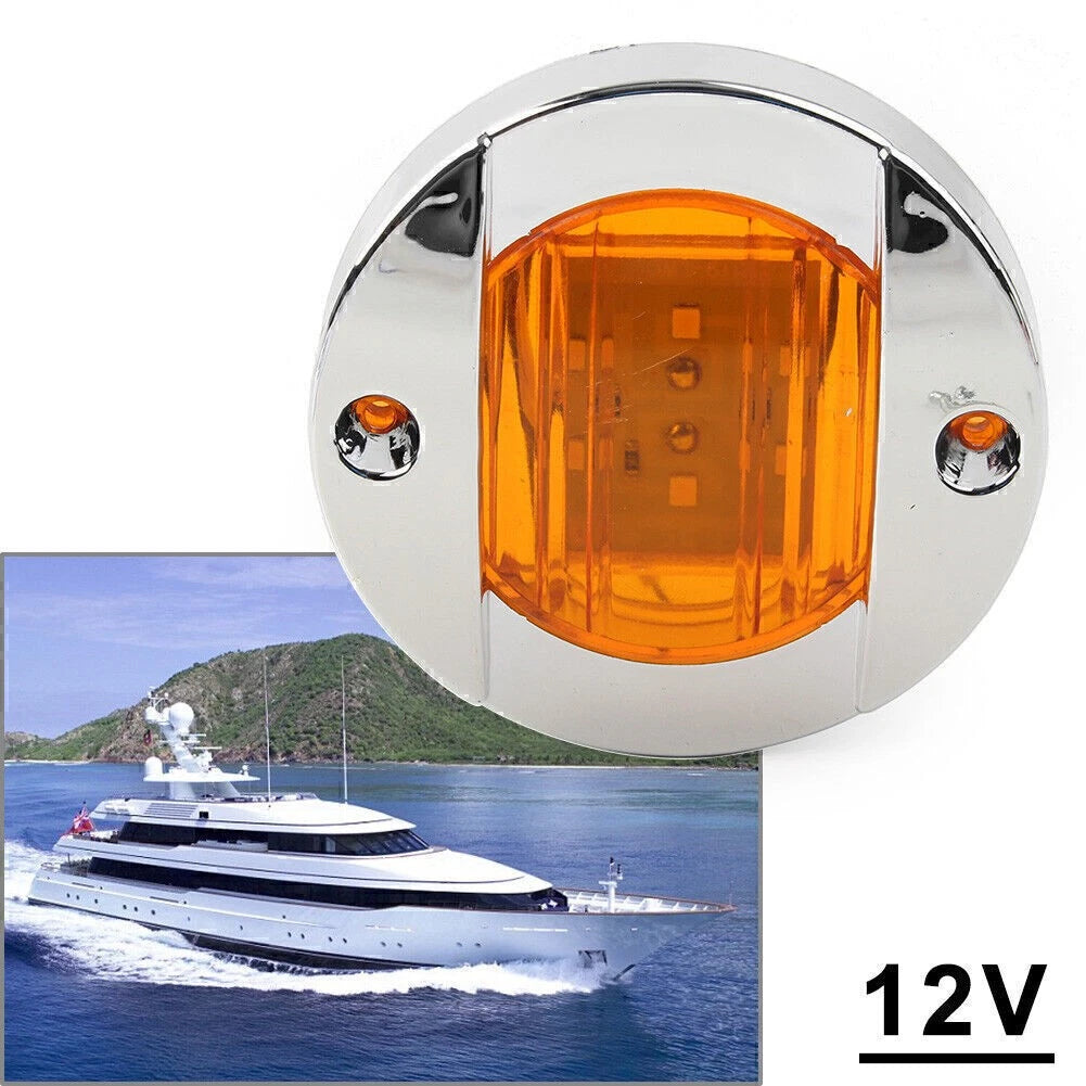 Round 12V LED Side Marker Lights for Truck Trailer RV Boat (12V)