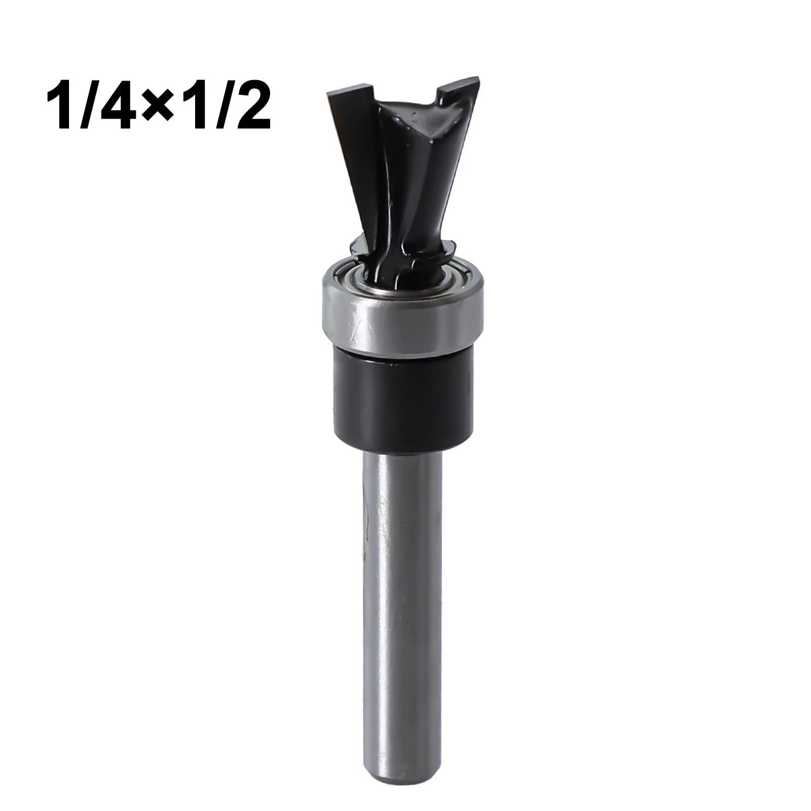 Set of 4 Shank Carbide Dovetail Router Bits with Bottom Bearing