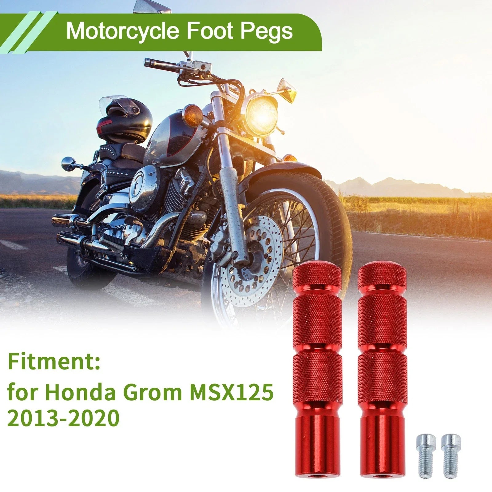 Motorcycle Foot Pegs for Honda Grom MSX125 2013-2020 Aluminum Alloy Red