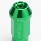 20x Open End M12x1.5 50mm Tall Green Aluminum Lug Nuts + Adapter