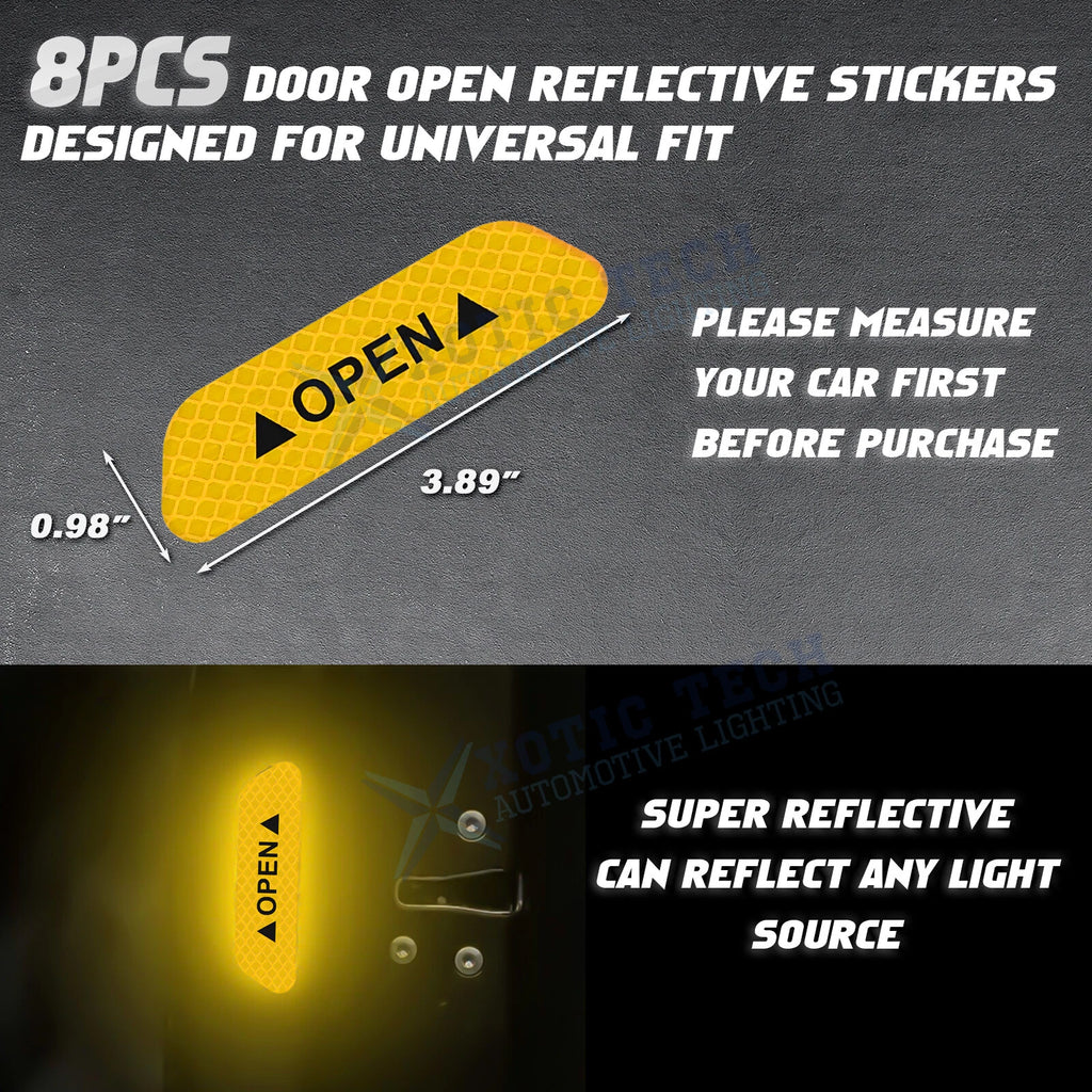 Reflective Safety Tape Sticker for Car Side Mirror Door Handle Bumper Fender (-)