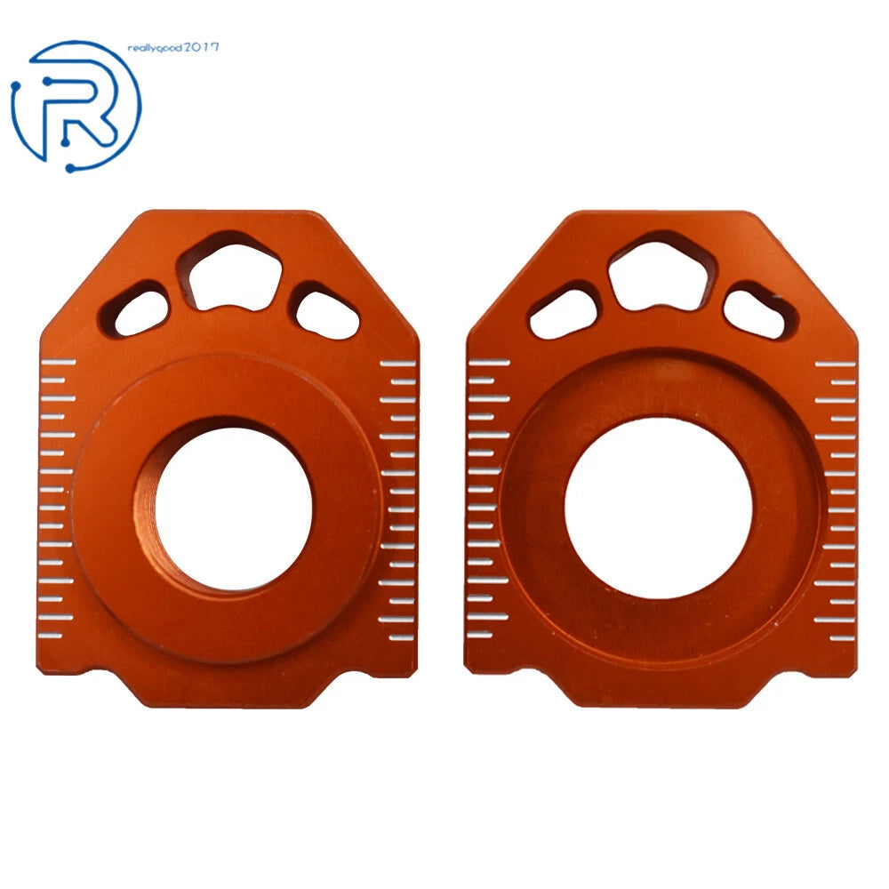 2X 20mm CNC Rear Axle Spindle Chain Adjuster Blocks for KTM SX EXC XCW (125–530)