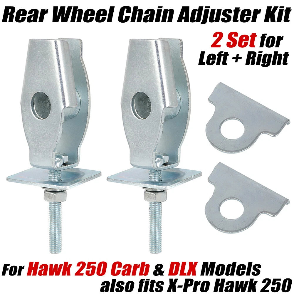 2X Rear Wheel Chain Adjuster Kit for Hawk 250 (Carb, DLX Models)