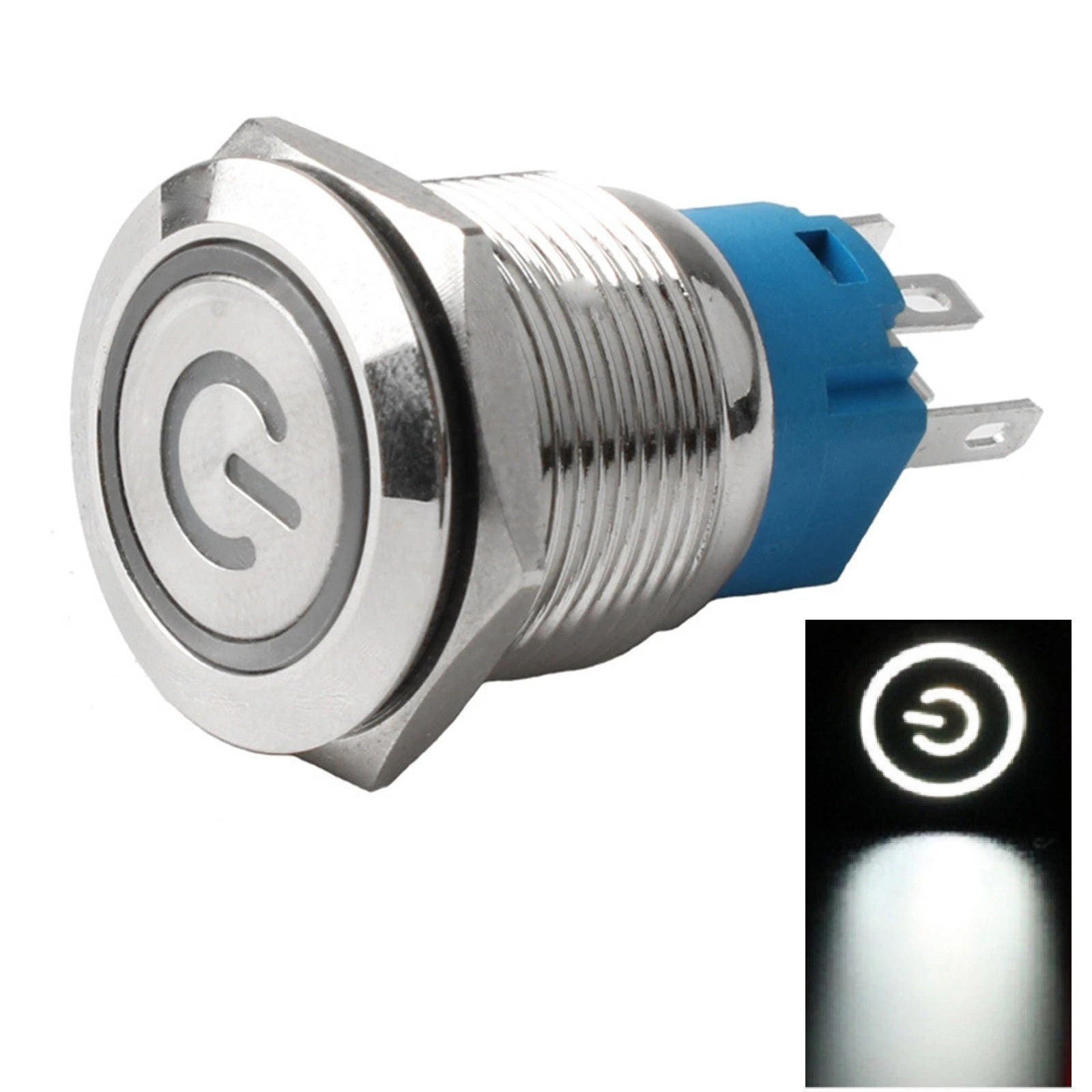 16mm Stainless Steel Push Button Switch with Power LED for Universal Use