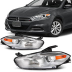 Pair Headlight Assembly for Dodge Dart (2013–2016) Chrome Projector