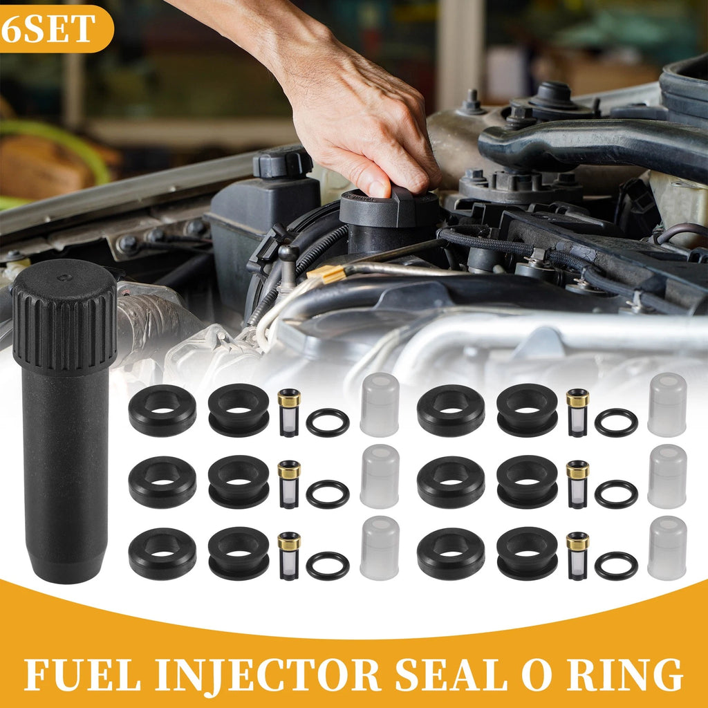 Set of 6 Fuel Injector Seal O Rings for Toyota 3VZE (1988–1995)