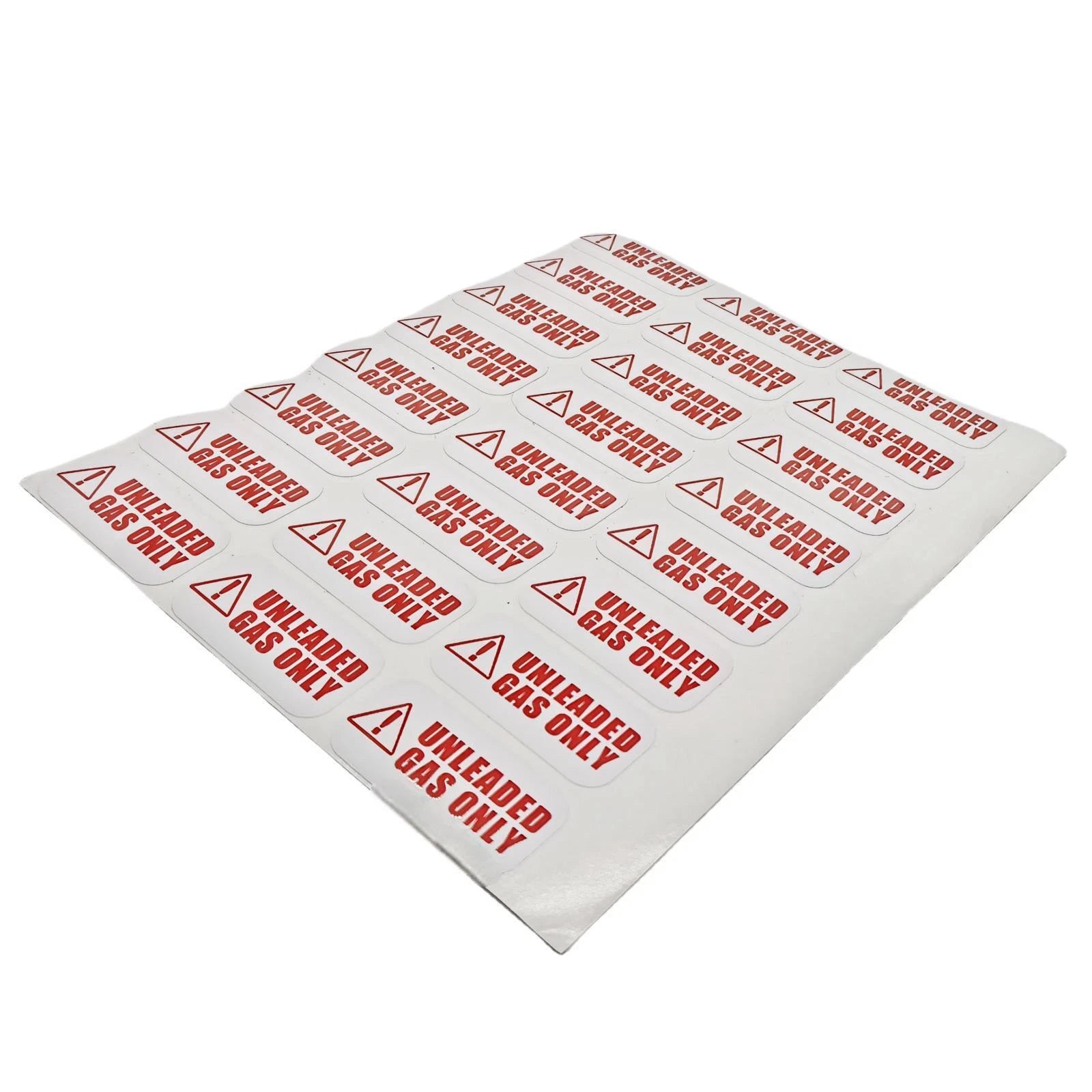 Set of 24 Unleaded Gas Only Stickers 1"x2" Waterproof Vinyl Labels
