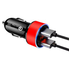 Dual USB Car Charger Adapter for QC3.0 with LED Display