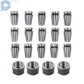 Set of 19 ER11 Collets with M14 Nuts for Micro Machining