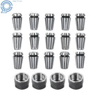 Set of 19 ER11 Collets with M14 Nuts for Micro Machining