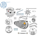 Power Steering Long Water Pump Kit with Pulley & Bracket for Chevy 