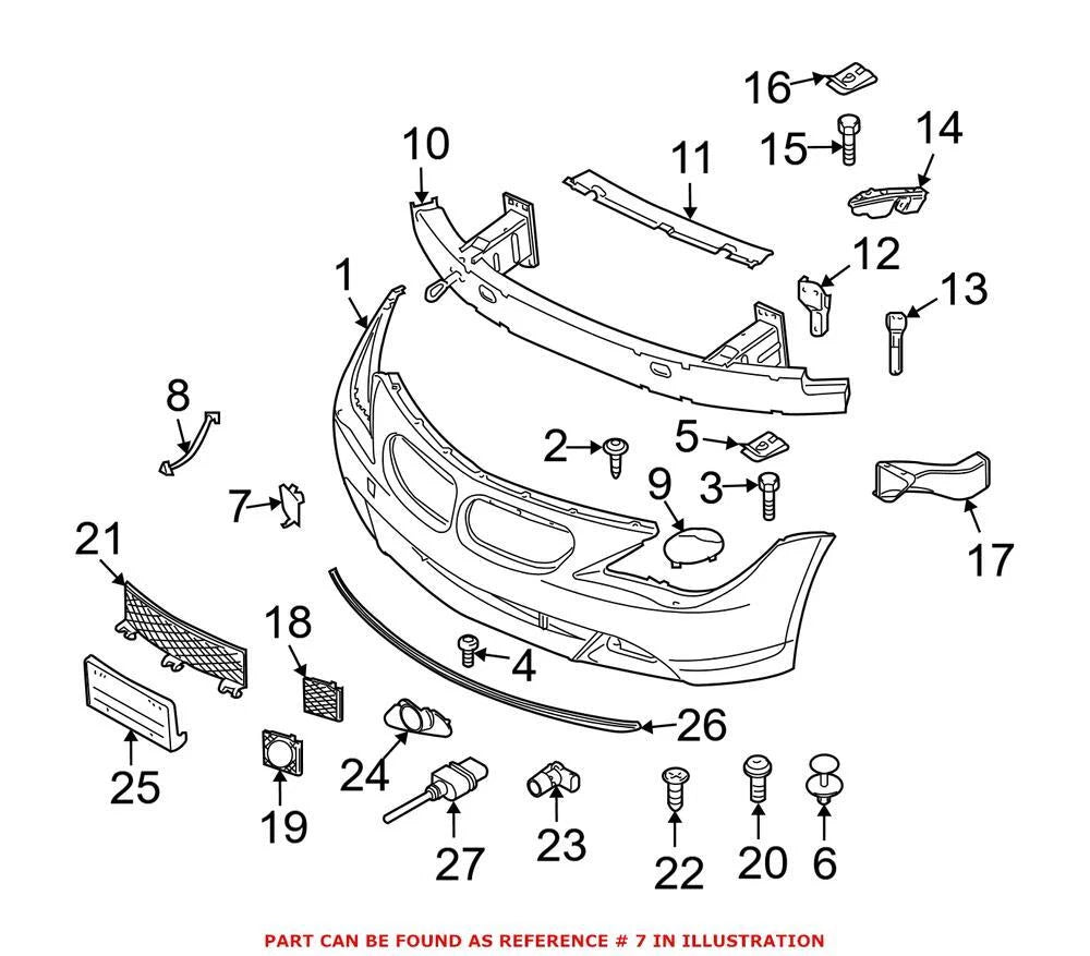 Front Tow Eye Cap for BMW (OEM 51117115705)