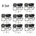 Set of 8 Carburetor Repair Kits for ZAMA RB-168 C1M-W44 Poulan PP330 PP335