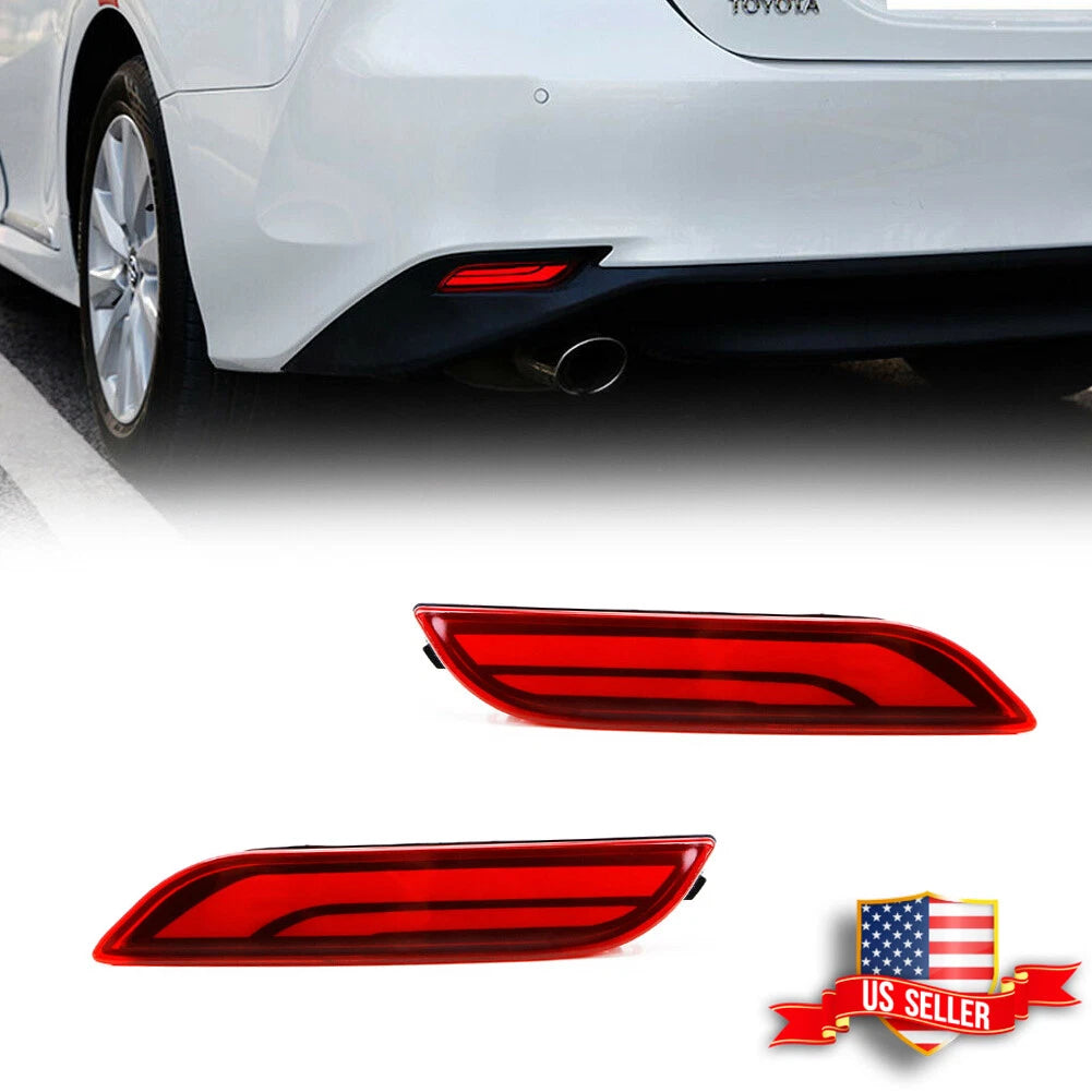 Pair Red Rear Reflector Tail Lights for Toyota Camry (2018–2022)