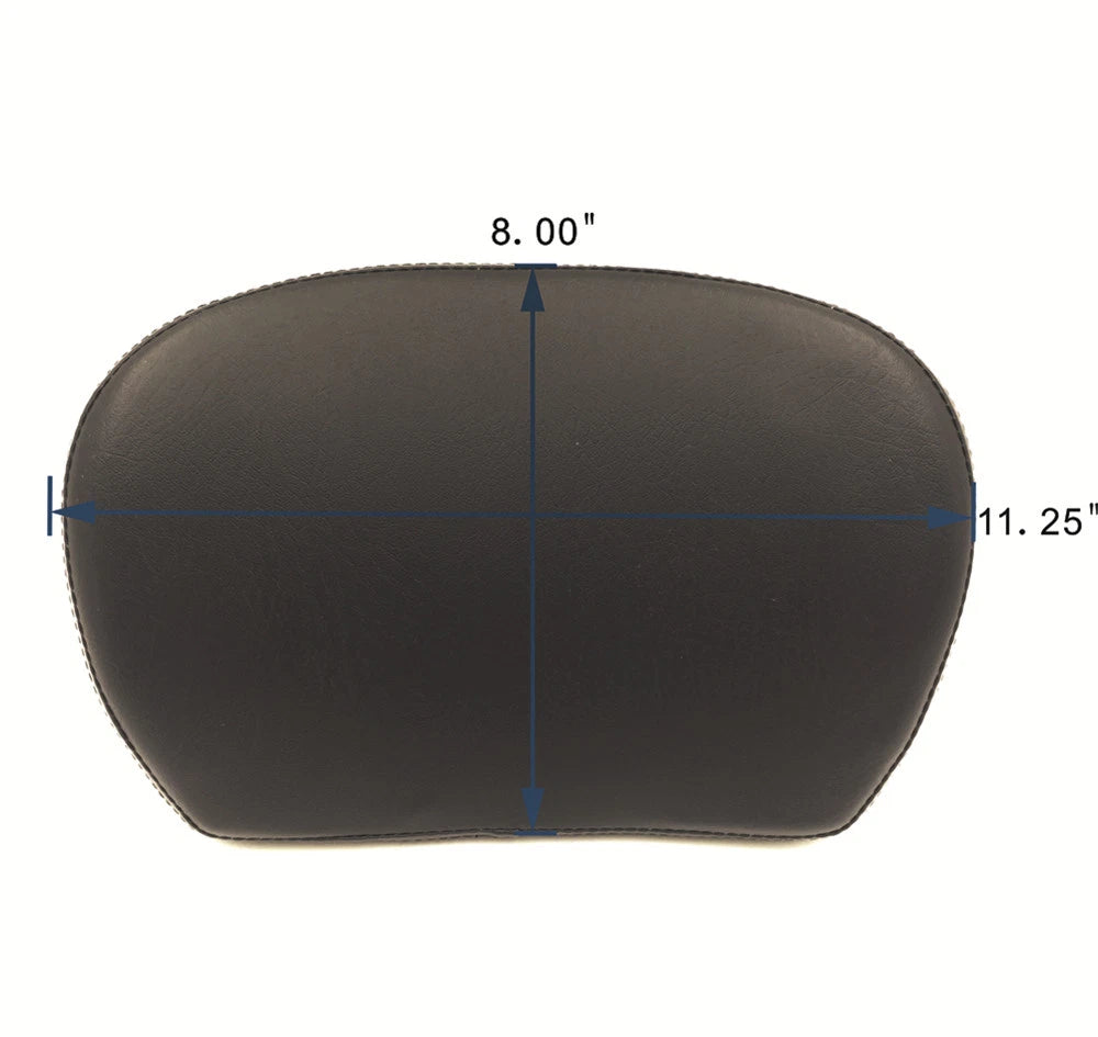 Black Cushion Backrest w/ Skull Plate for Harley Touring Road King (1997–2017)