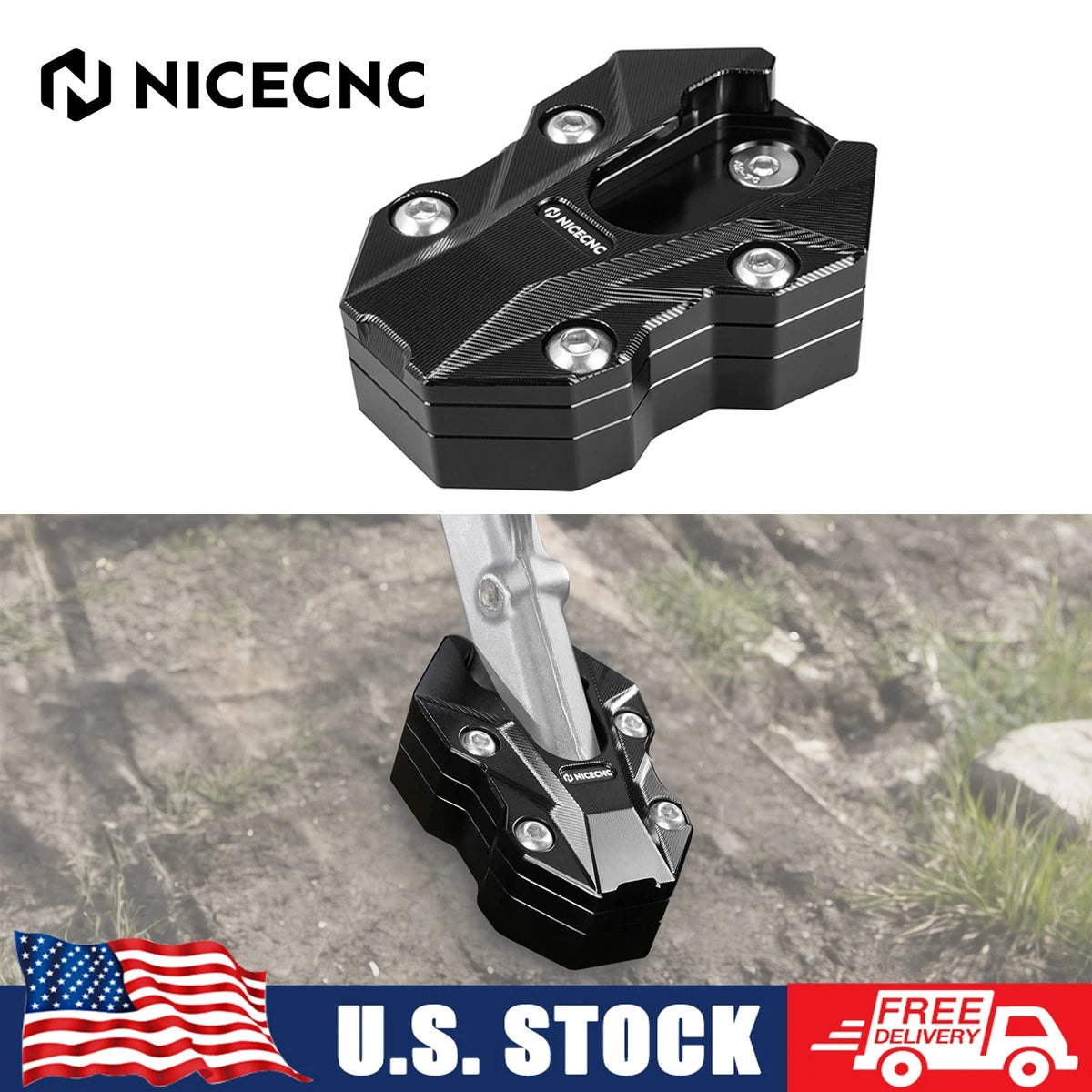 0.5 Inch Kickstand Side Stand Enlarger Pad for BMW R1300GS (2024–2025)