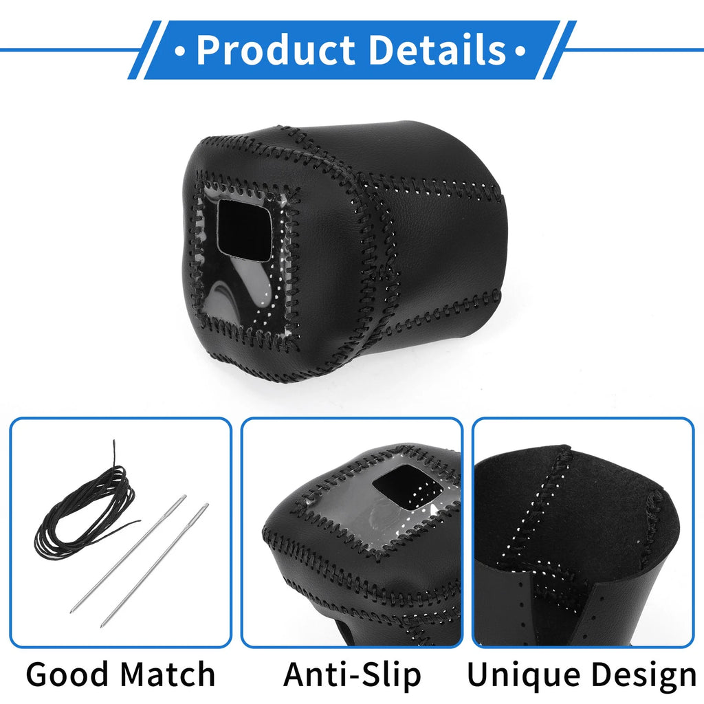 Set of 1 Gear Shift Knob Cover for Nissan Rogue (2021–2024) Black Faux Leather