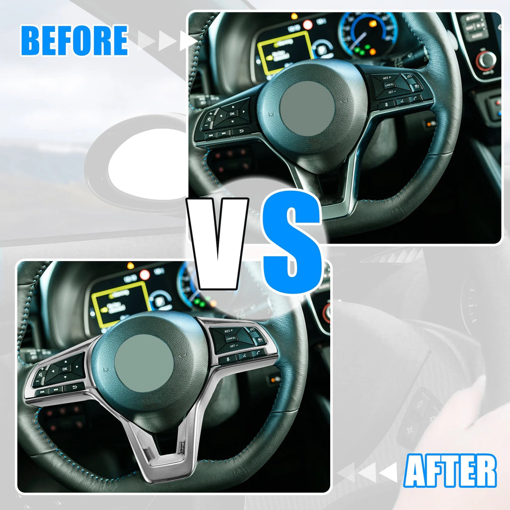 Steering Wheel Cover Trim for Nissan Altima (2019–2022) - Silver Tone ABS