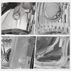 J-Halo LED DRL Headlights for Chevy Silverado/Avalanche (2003–2006) Chrome/Clear