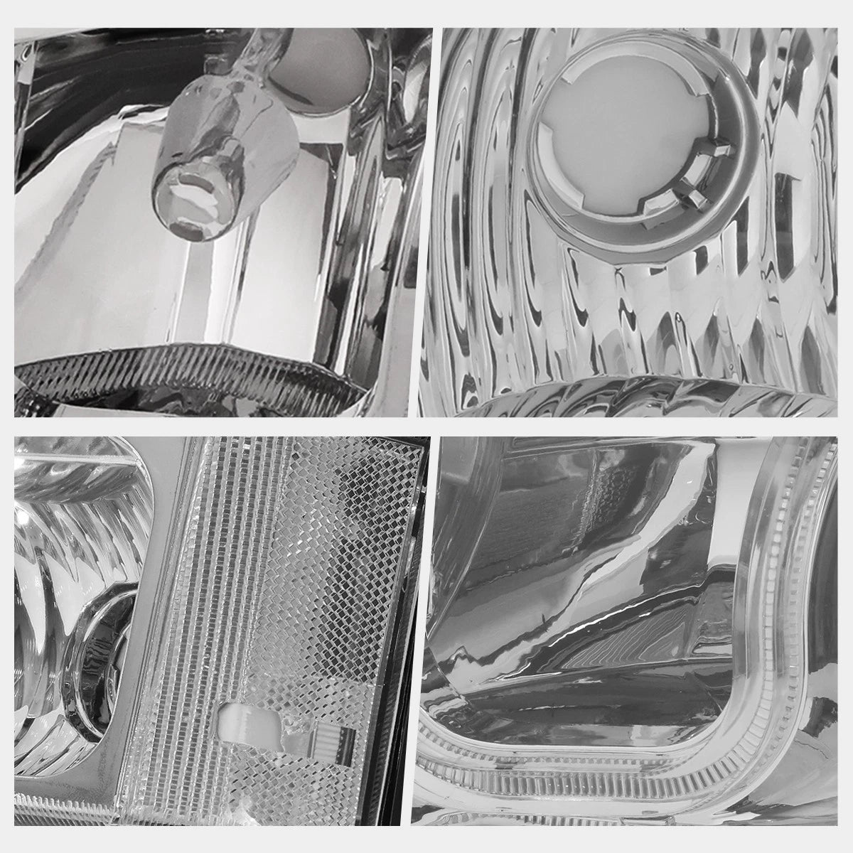 J-Halo LED DRL Headlights for Chevy Silverado/Avalanche (2003–2006) Chrome/Clear