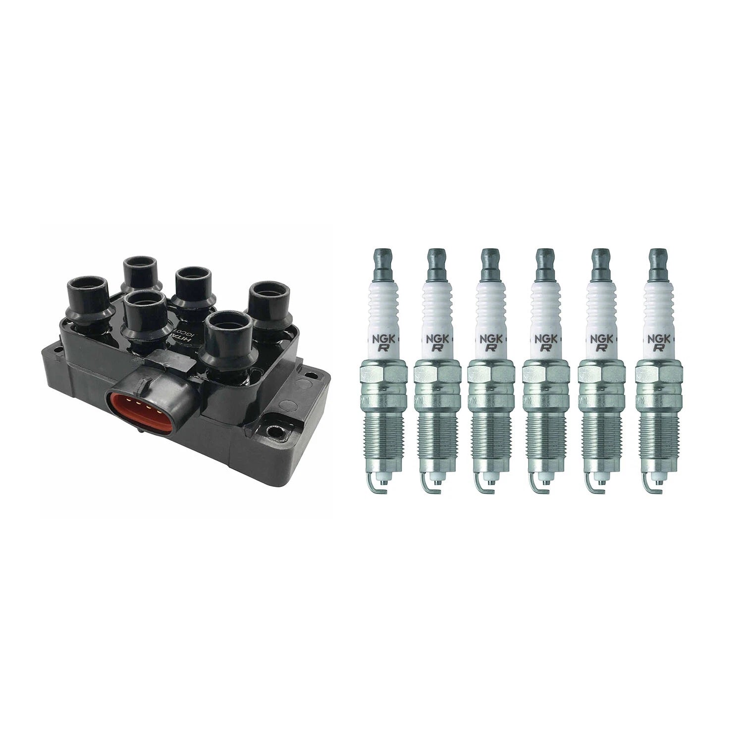 Set of 6 Hitachi Ignition Coils & NGK Platinum Spark Plugs for Explorer Sport Ranger (1991–2010)