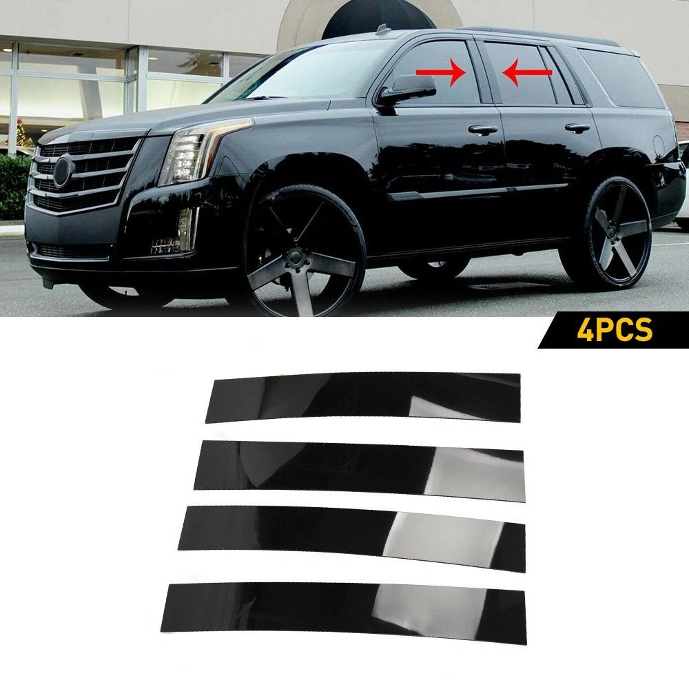 Set of 4 Gloss Black Pillar Post Trim for Cadillac Escalade (2007–2014)