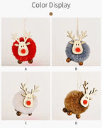 Pom Decoration Pendant for Christmas Tree Adorable Reindeer