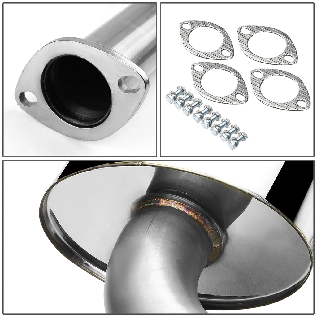 Dual 4" Rolled Muffler Tip for Nissan Maxima (2004–2008) - Stainless Racing Catback