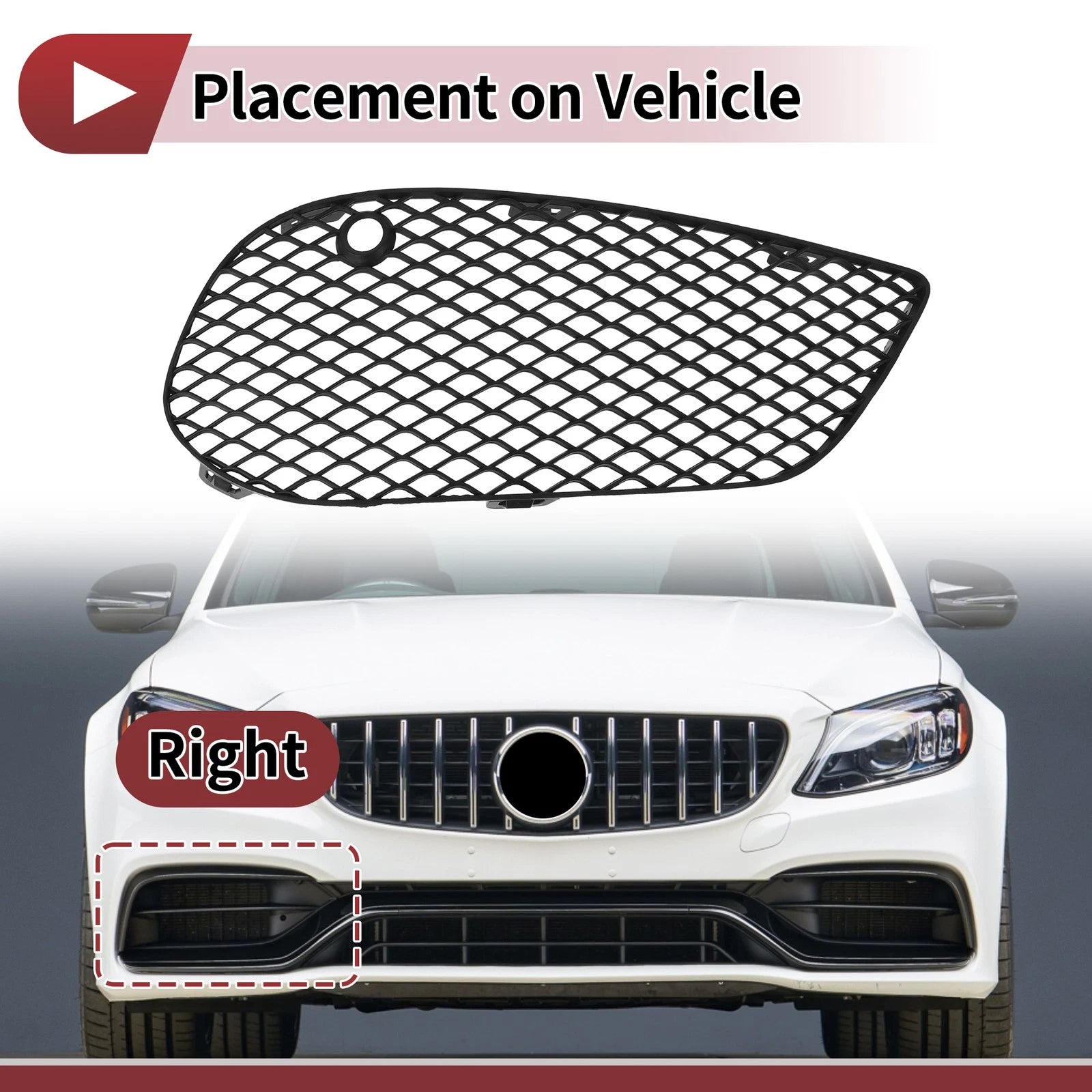1 Pc Fog Light Grill for Mercedes-Benz C350e (2016–2018) No. 2058852623