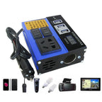 Inverter / Power Inverter with LED Display & 3 USB Ports DC12V/24V to AC110V/220V for Car
