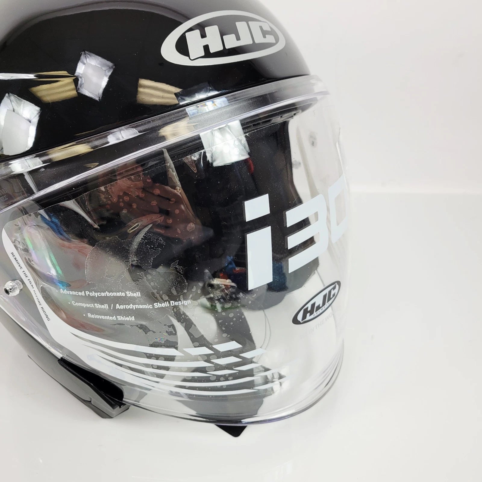 HJC i30 Open Face Helmet Gloss Black Size Small for Unisex (2023)