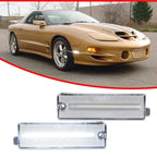 2X Clear White LED Front Bumper Side Marker Light for Pontiac Firebird (1998–2002)